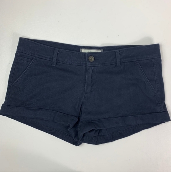 Abercrombie & Fitch Pants - Abercrombie & Fitch Navy Blue Soft Chino Shorts Women's Size 6 W28 Casual EUC